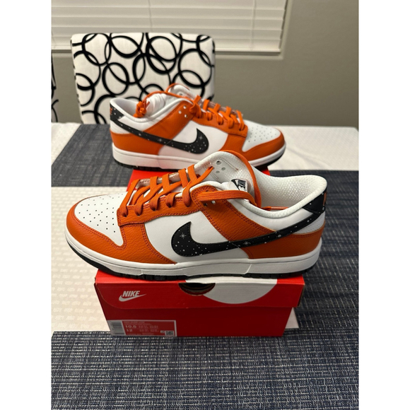 New Nike Dunk Low Starry Swoosh Orange Men’s Size 10.5 - Picture 1 of 6